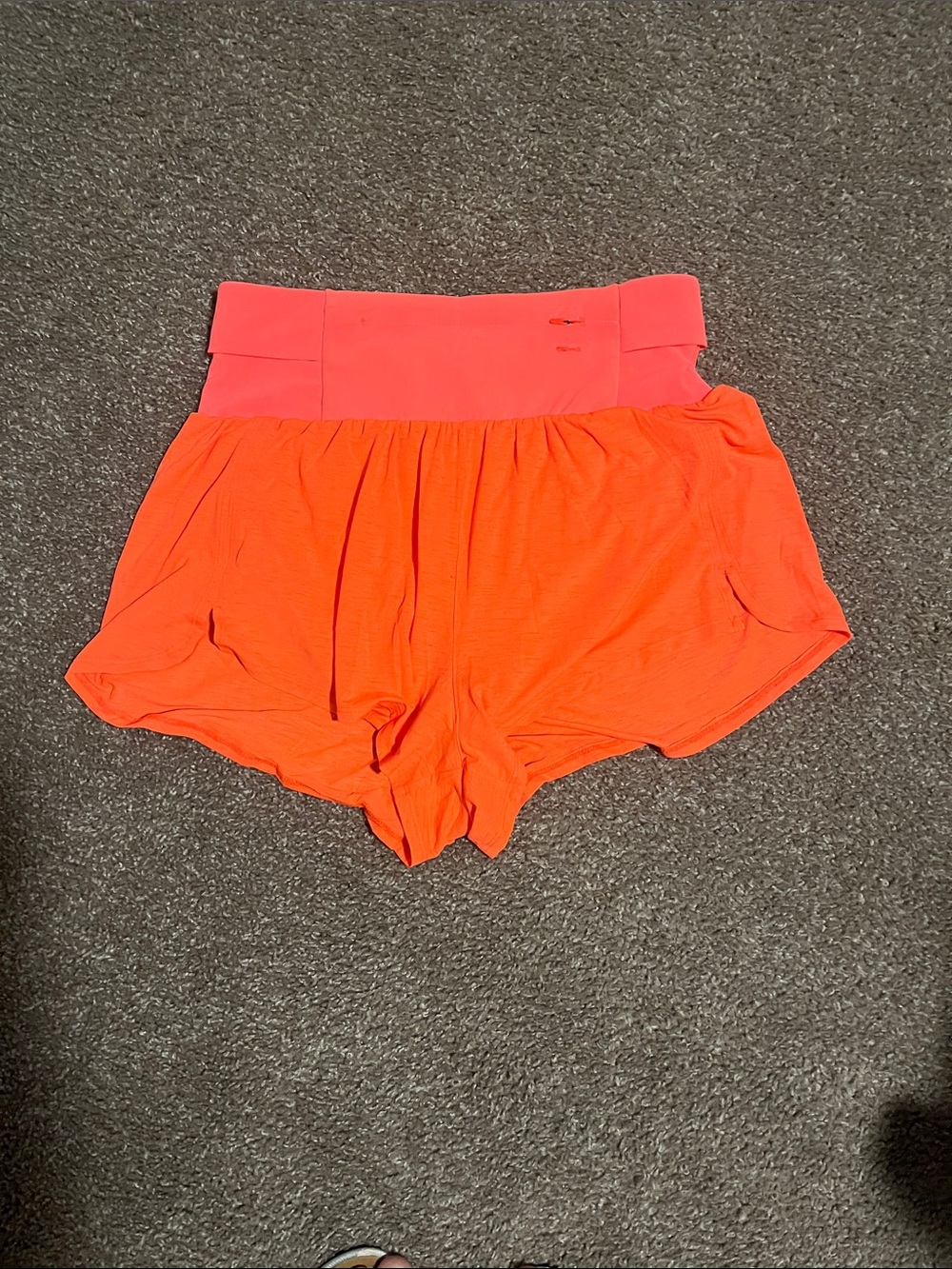 Free People Bright Orange High-Rise Athletic Shorts